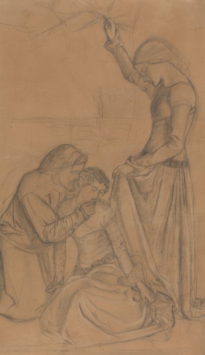 Composition of Three Figures in a Garden by William Morris