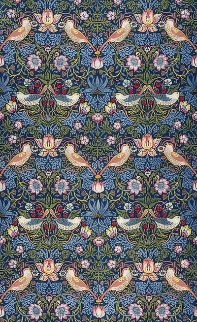 The Strawberry Thief. Decorative Fabric. 1883 by William Morris