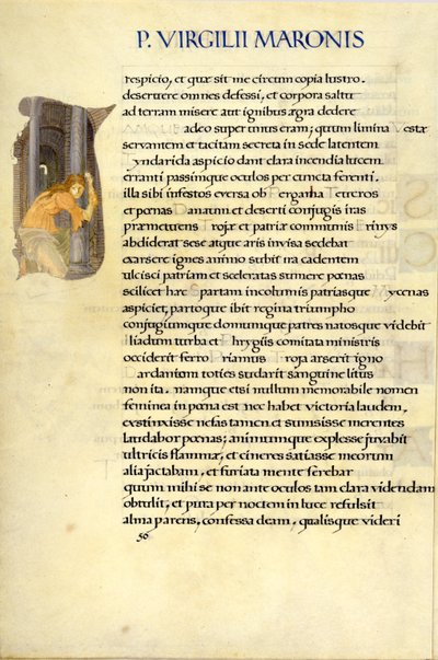 Helen hiding in the Temple of Vesta, page 50 from Virgil