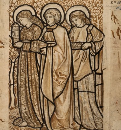 Three Marys at the Sepulchre (Design for Stained Glass) by William Morris