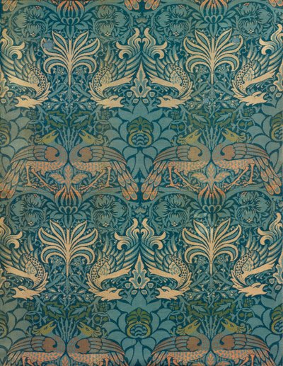 William Morris Peacock and Dragon Textile Design, c.1880 by William Morris