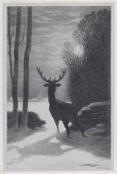 Stag in the Moonlight by William Morris Hunt