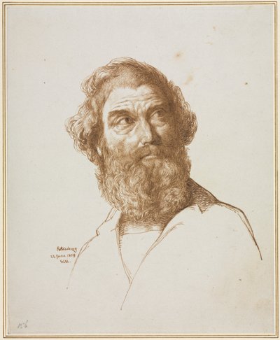 Head of a Bearded Man Gazing to His Left by William Mulready
