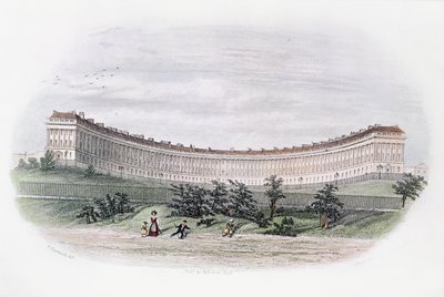 Royal Crescent, Bath, engraved by J. Shury by William N. Hardwick of Bath