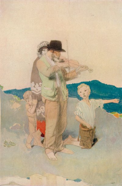 The Fiddler, Study for Central Group in the Wayside Wedding, c. 1923 by William Newenham Montague Orpen