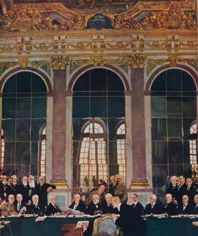 The Signing of Peace in the Hall of Mirrors, Versailles, 28th June 1919 by William Newenham Montague Orpen