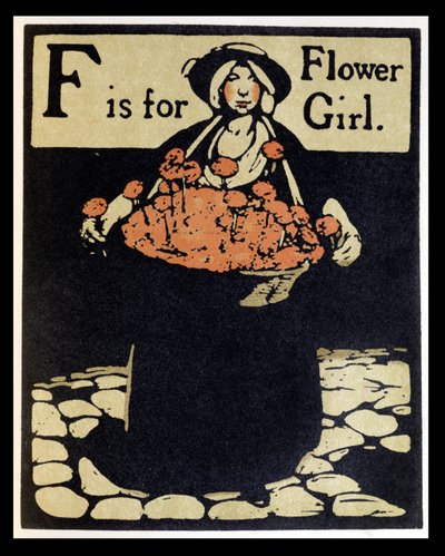 F is for Flower Girl, illustration from 