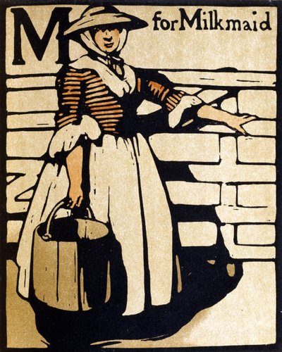 M for Milkmaid, illustration from 