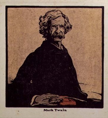 Mark Twain (1835-1910) illustration from 