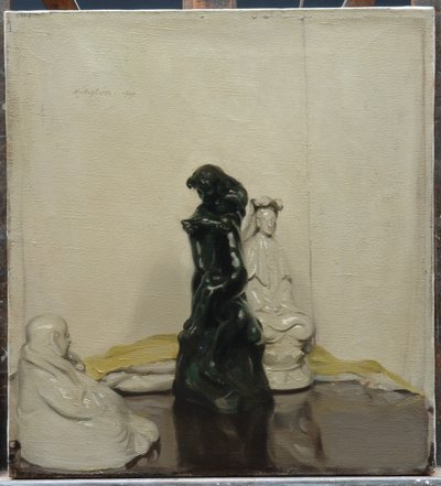 Statuettes and Rodin Bronze by William Nicholson