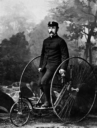 Canadian Factor on a tricycle by Nottman circa 1890. by William Notman