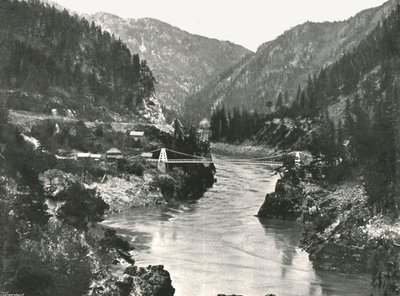 The Rockies: the Frazer Canyon and Cariboo Road Bridge, near Spuzzum, Canada, 1895 by William Notman and Son