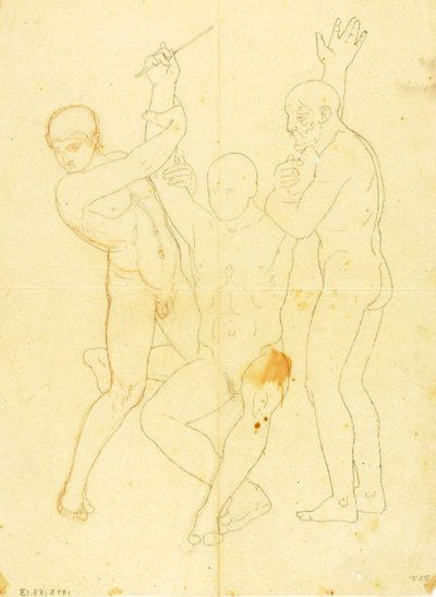 Moses, Aaron and Hur on Mount Horeb (nude study) by William Page