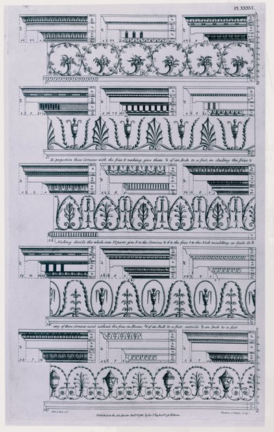 Designs for Cornices published in 1788 by William Pain by William Pain