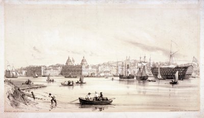 View of Greenwich across the River Thames, London by William Parrott