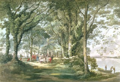 Landscape with Figures at an Open Air Meal by William Pars