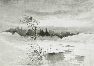 Landscape with Water and Windswept Tree by William Parsons Winchester  Dana