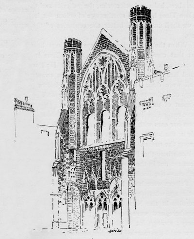East Front of St. Stephens Chapel as it Appeared After the Fire of 1834 by William Patten