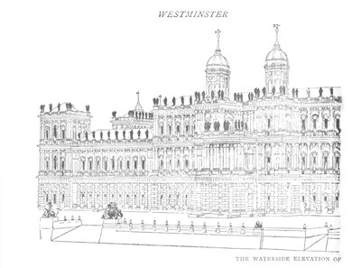 The Waterside Elevation of Inigo Jones Proposed Palace by William Patten