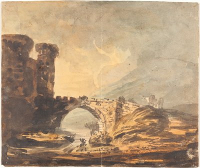 Landscape with a Castle and Bridge by William Payne