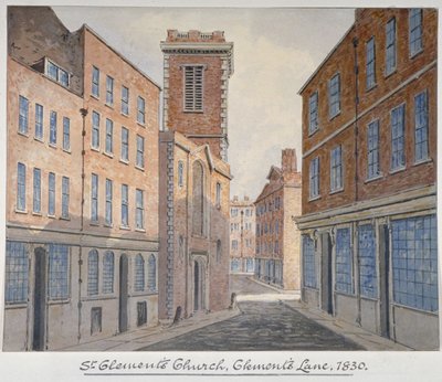Church of St Clement, Eastcheap, City of London, 1830 by William Pearson