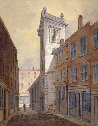 Church of St George Botolph Lane from George Lane, City of London, c. 1813 by William Pearson