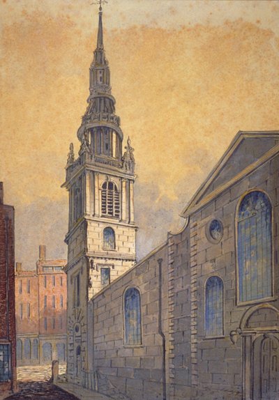 Church of St Mary le Bow from Bow Churchyard, City of London by William Pearson