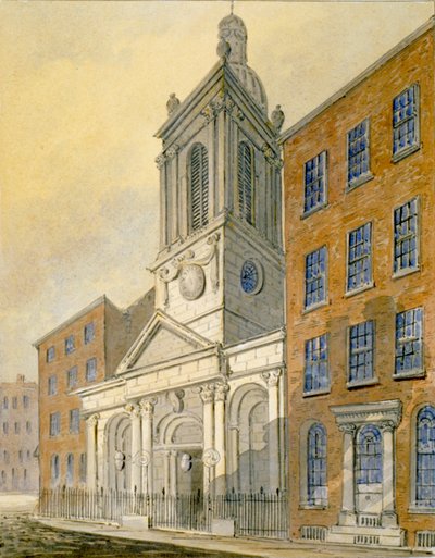 North-east View of the Church of St Peter-le-Poer and Old Broad Street, City of London by William Pearson