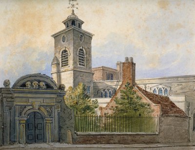 View of the Church of St Olave, Hart Street, from Seething Lane, City of London by William Pearson