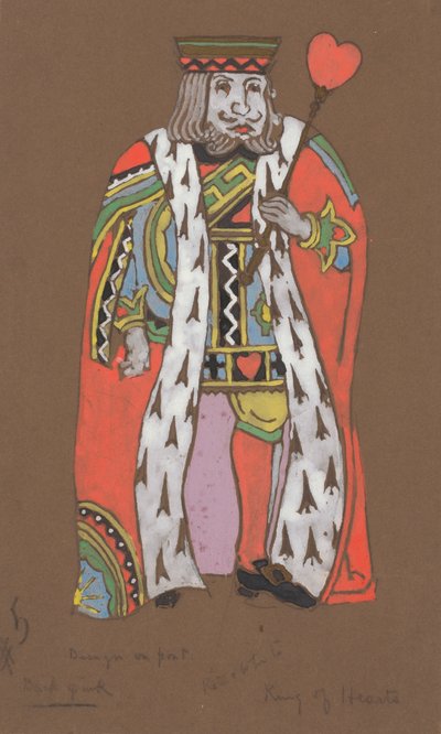 King of Hearts Costume Design for Alice-in-Wonderland by William Penhallow Henderson