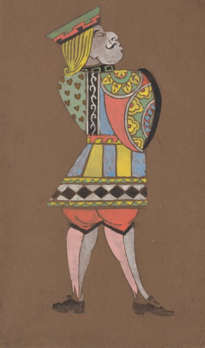 Knave of Hearts costume design for Alice-in-Wonderland by William Penhallow Henderson