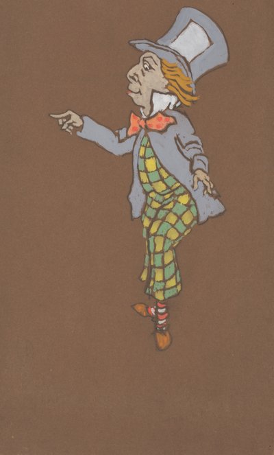 Mad Hatter Costume Design for Alice-in-Wonderland by William Penhallow Henderson
