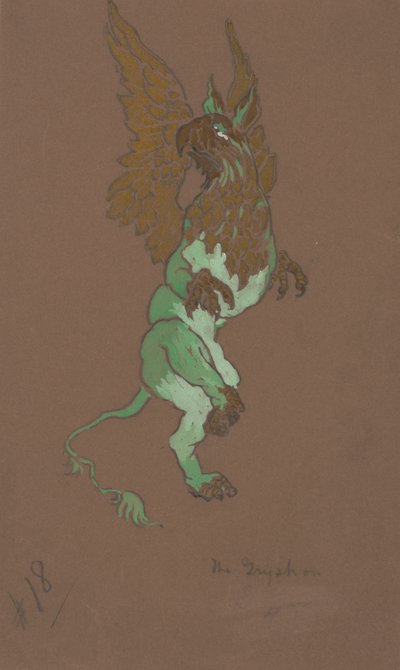 The Gryphon costume design for Alice-in-Wonderland by William Penhallow Henderson