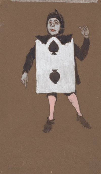 Two of Spades (costume design for Alice-in-Wonderland, 1915) by William Penhallow Henderson