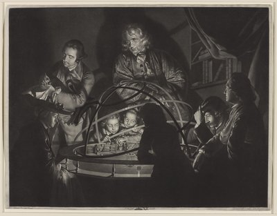 A Philosopher Giving a Lecture in the Orrery, after Joseph Wright of Derby by William Pether