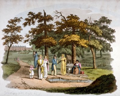 View of a drinking well, Hyde Park, Westminster, London by William Pickett