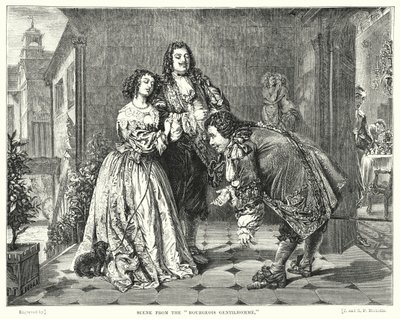 Scene from the Bourgeois Gentilhomme (engraving) by William Powell (after) Frith