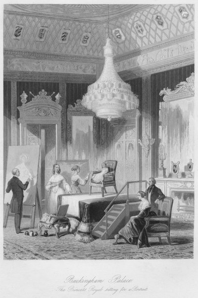 Buckingham Palace. The Princess Royal Sitting for a Portrait by William Radclyffe