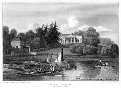 Hampton House, the seat of Mr Garrick, Hampton, Richmond upon Thames, London by William Radclyffe