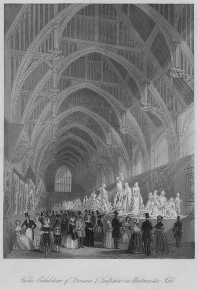 Public Exhibition of Frescoes & Sculpture in Westminster Hall, c1841 by William Radclyffe