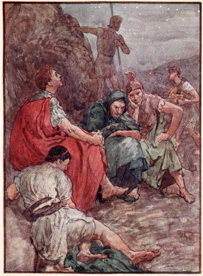 Brutus and his companions after the Battle of Philippi, illustration from 