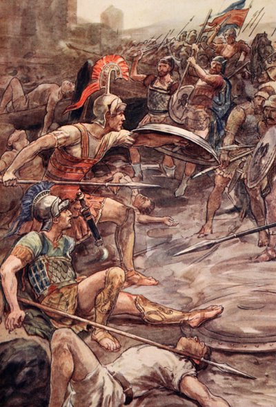 Epaminondas defending Pelopidas, illustration from 