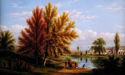 The Upper Lake, Central Park, New York City by William Rickarby Miller