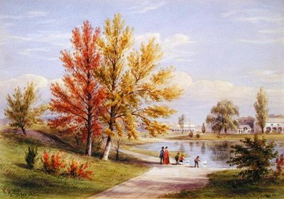 The Upper Lake, Central Park, New York City by William Rickarby Miller