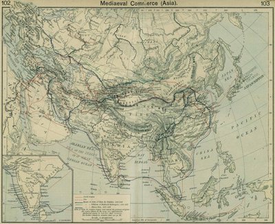 Medieval Commerce Asia. From The Historical Atlas by William Robert Shepherd
