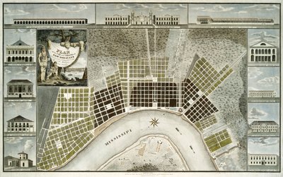 Plan of the City and Suburbs of New Orleans by William Rollinson