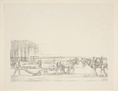 Ploughing the land by William Rothenstein