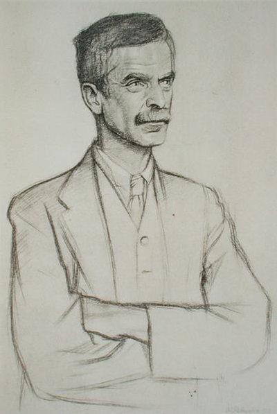 Portrait of John Lawrence Le Breton Hammond by William Rothenstein