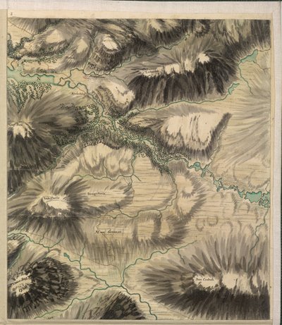 Pass of Glencoe, from the Roy Military Survey of Scotland by William Roy