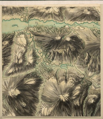 Pass of Glencoe, from the Roy Military Survey of Scotland by William Roy